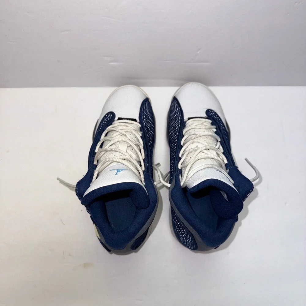 Jordan 13 Retro Kids Size 4.5Y Navy White Flint Grey 884129-404